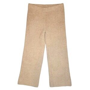 aerie Tan Wide-Leg Knit Track Pants